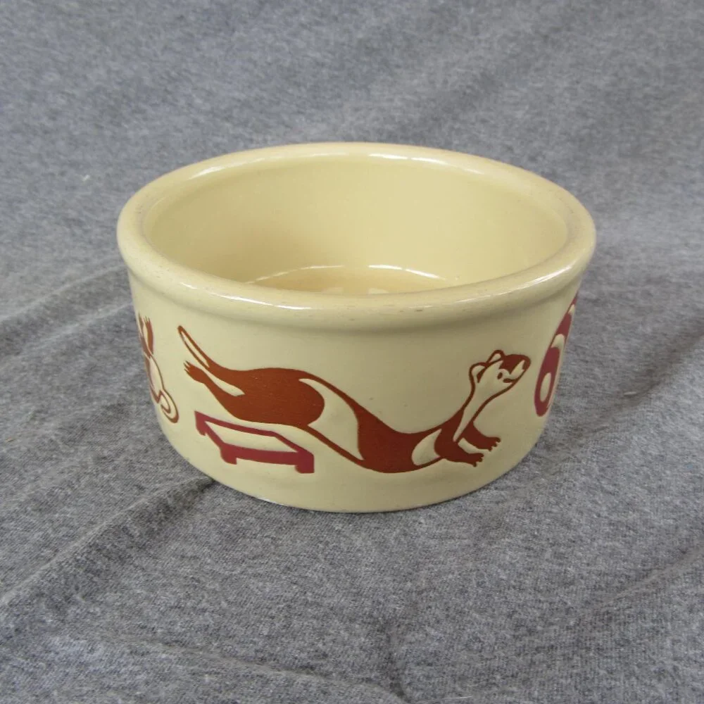 10 oz ferret food bowl dish ceramic (w2923)